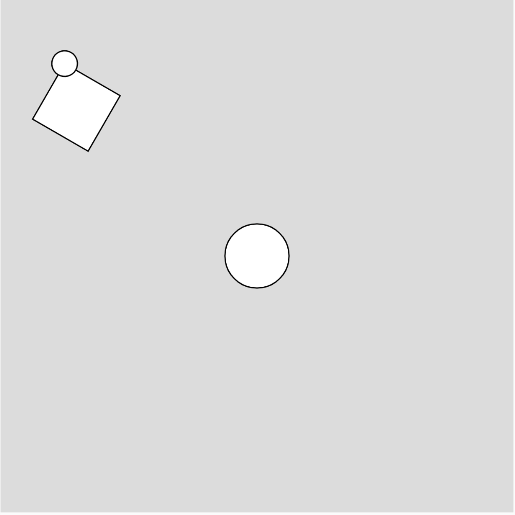 A rotated square and a circle in the center